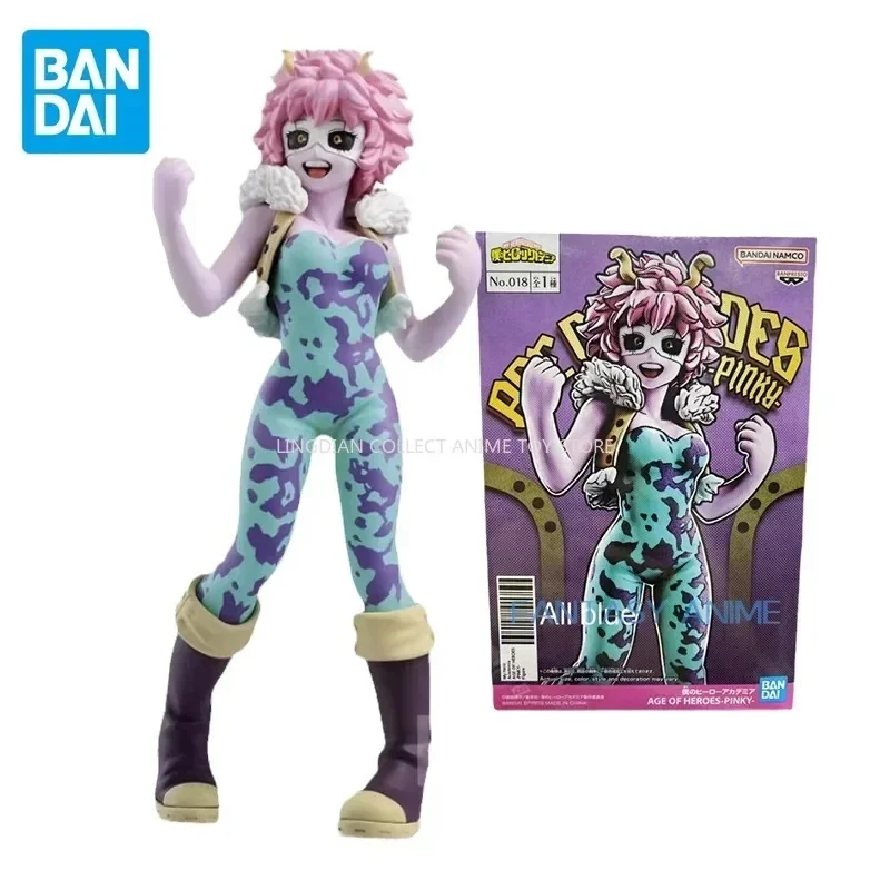 In Stock Bandai Original My Hero Academia Anime Figure AOH Ashido Mina PINKY Action Figure Toy for Kids Gift Collect Model.