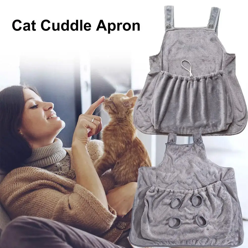 Coral Fleece Cat Apron Non-sticky Hair Cat Clothes Warm Cover Comfortable And S Anti-cat Open Adjustable Hair One Legs Size I7S3