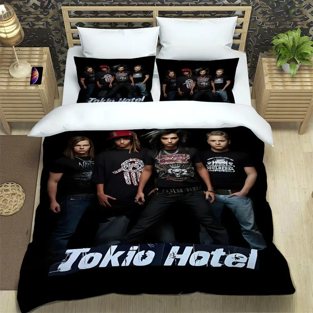 Exquisite 3D Tokio Hotel Band Wallpaper Anime Digital Printing Bedding Set Duvet Cover Comforter Bed Youth Kids Girl Boys Gift