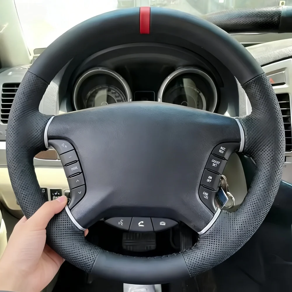 Hand Stitched Non-slip Microfiber Leather 2008-2011 Pajero 2009-2020 Steering Wheel Cover For Mitsubishi ZINGER Car Interior