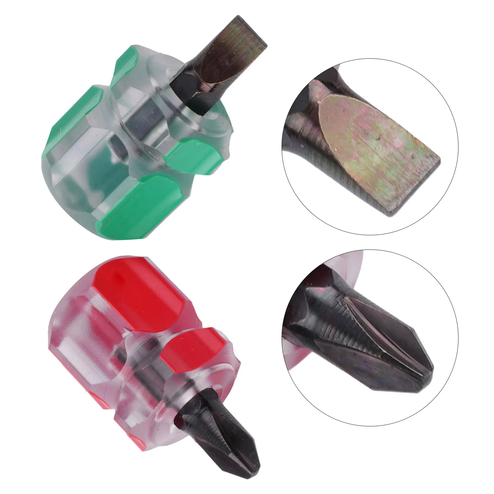 2Pc Flat Head Screwdriver Mini Small Portable Radish Head Screw Cross Head Driver Transparent Repair Hand Tools Accessories