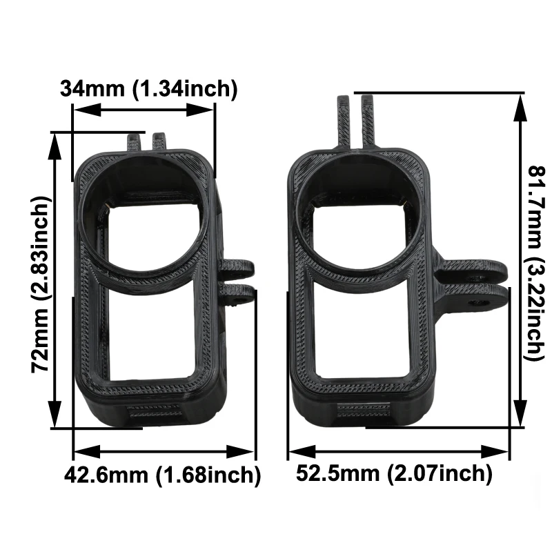1 個 M3/M5 インターフェース FPV カメラマウント TPU 保護ケース切り替え可能な水平/垂直撮影 DJI Osmo Nano ドローン部品用