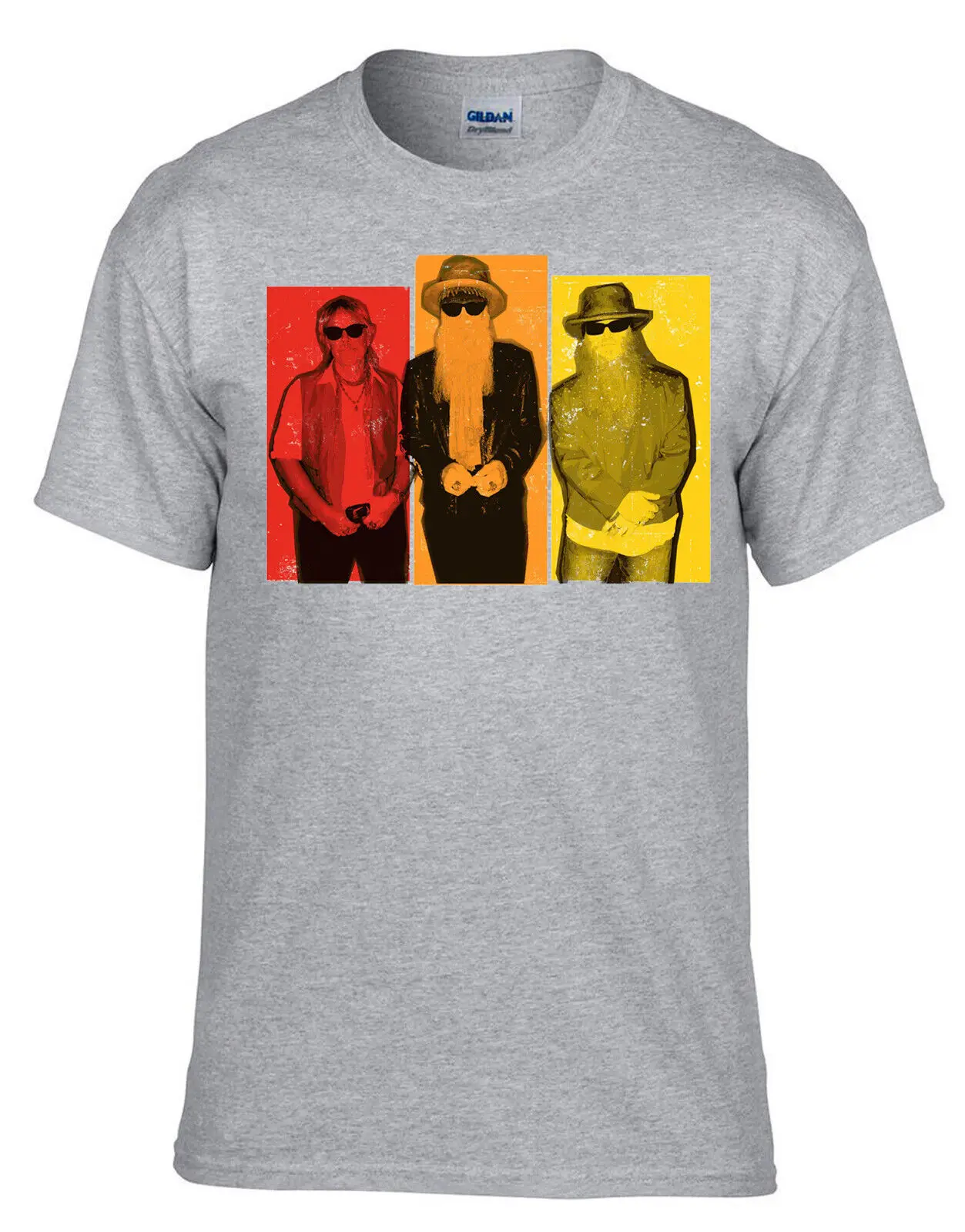 ZZTop ZZ Top Rock Band Rock Music Legends Grey T-Shirt -516_Grey