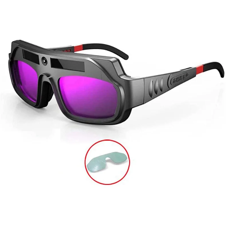 

AA49 4 Pcs Auto Darkening Welding Goggles Anti-Scratch Large View Welder Glasses For Plasma Cut With 40 Pcs Lenses