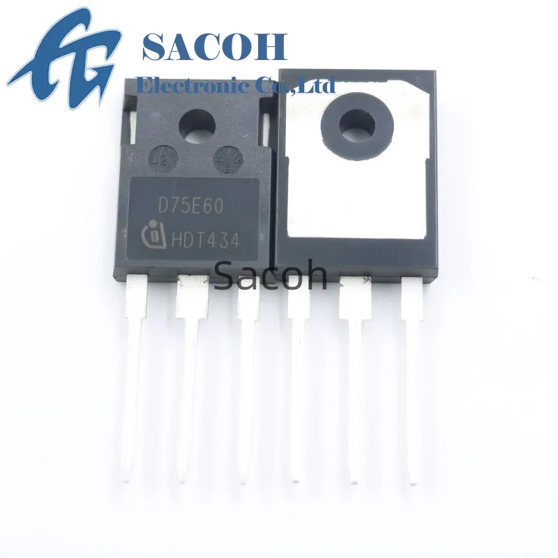 Diodo EmCon de conmutación rápida, 10 unidades/lote, IDW100E60 D100E60 100E60 o IDW75E60 D75E60 TO-247 100A 600V, original, nuevo