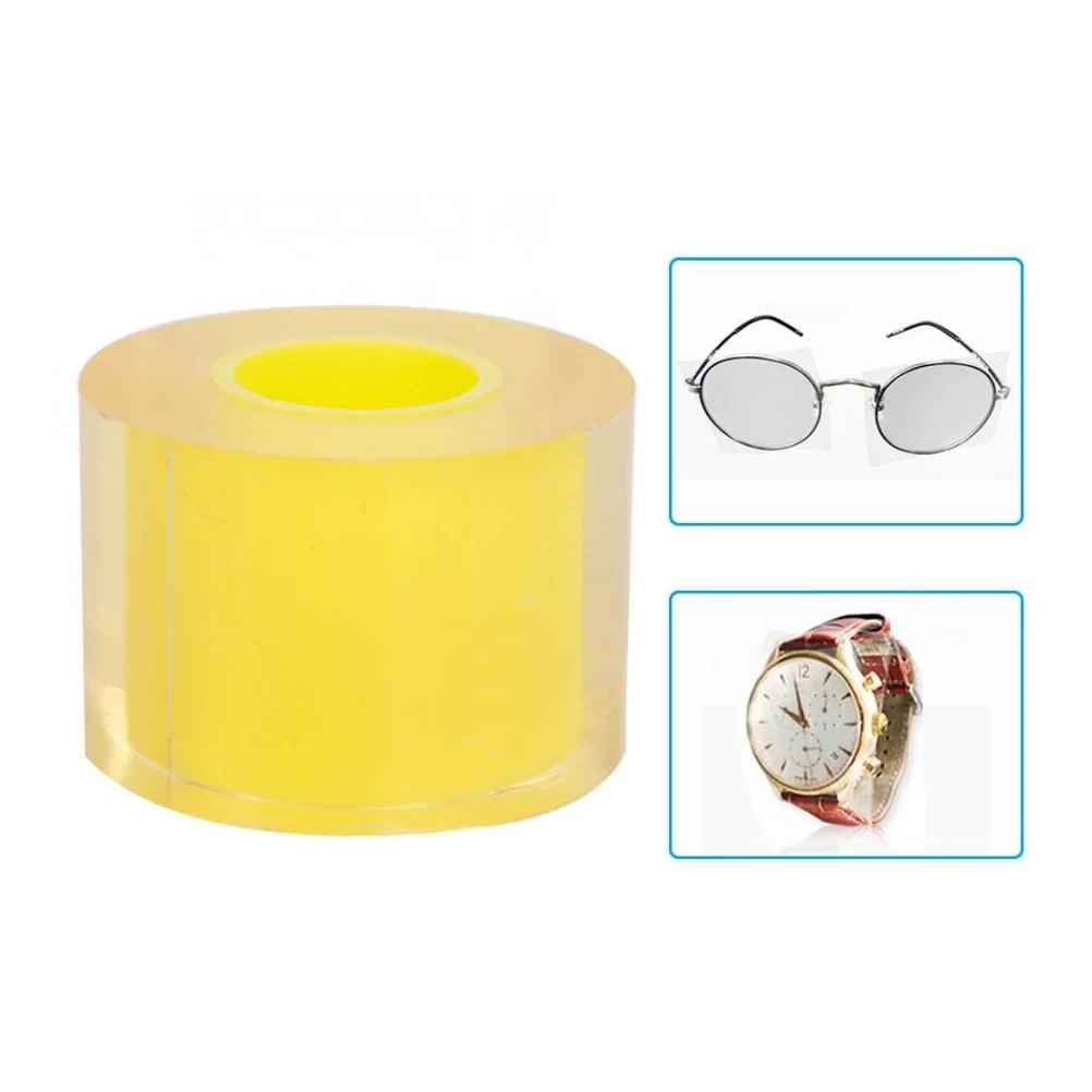 

2 Rolls Static Cling Transparent PVC Film Jewelry Watch Protective Tape Anti static High Transparency Stretchable Puncture