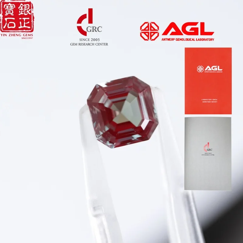 

Культивированный александрит YinZheng с красной подошвой, огранка Ашер, метод Чохральского, с возможностью выбора, с сертификатом AGL, свободный камень
