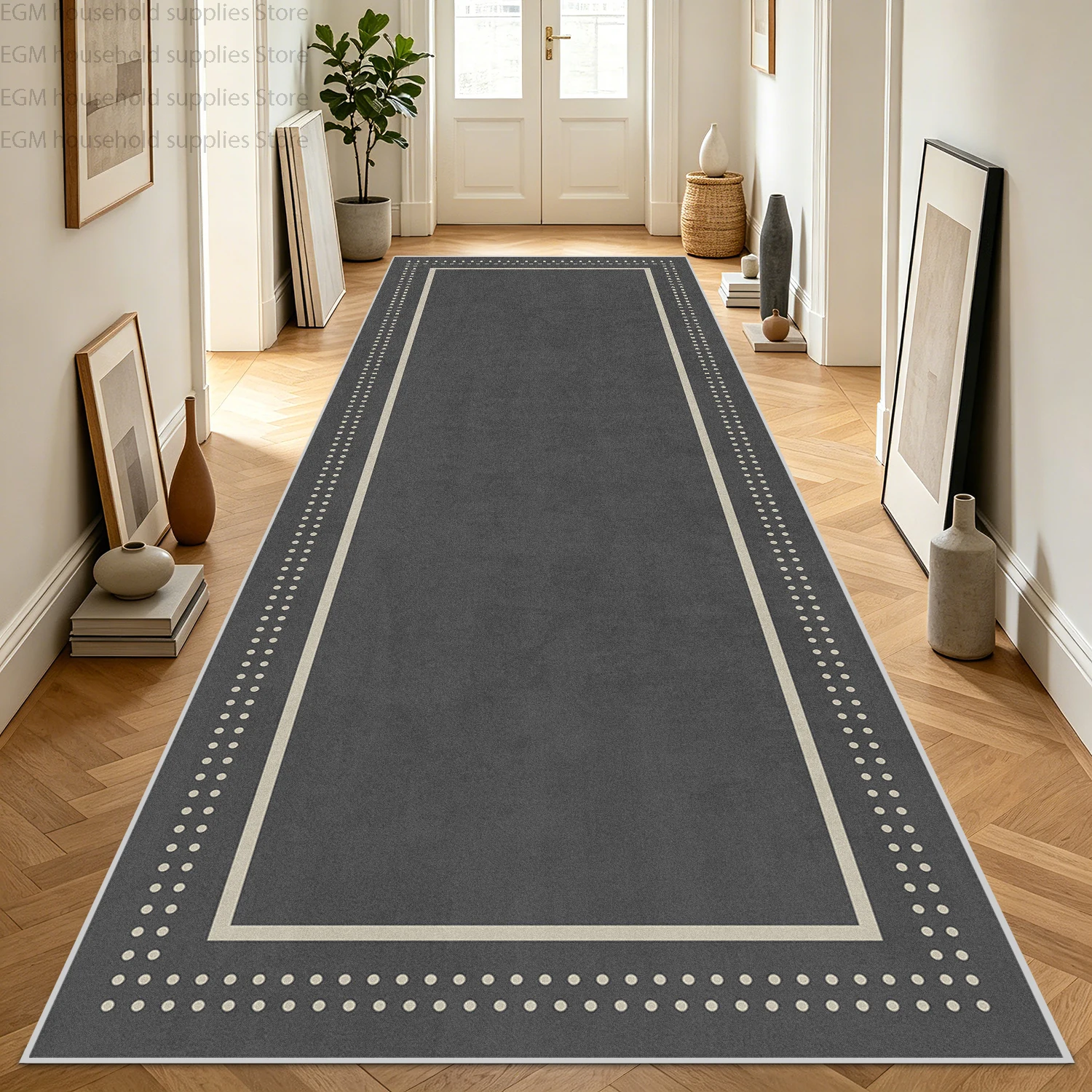 Minimalism Border Runner Carpets Modern Hallway Entryway Rugs Easy Cleaning Non-slip Washable Long Floor Mats Store Customizable
