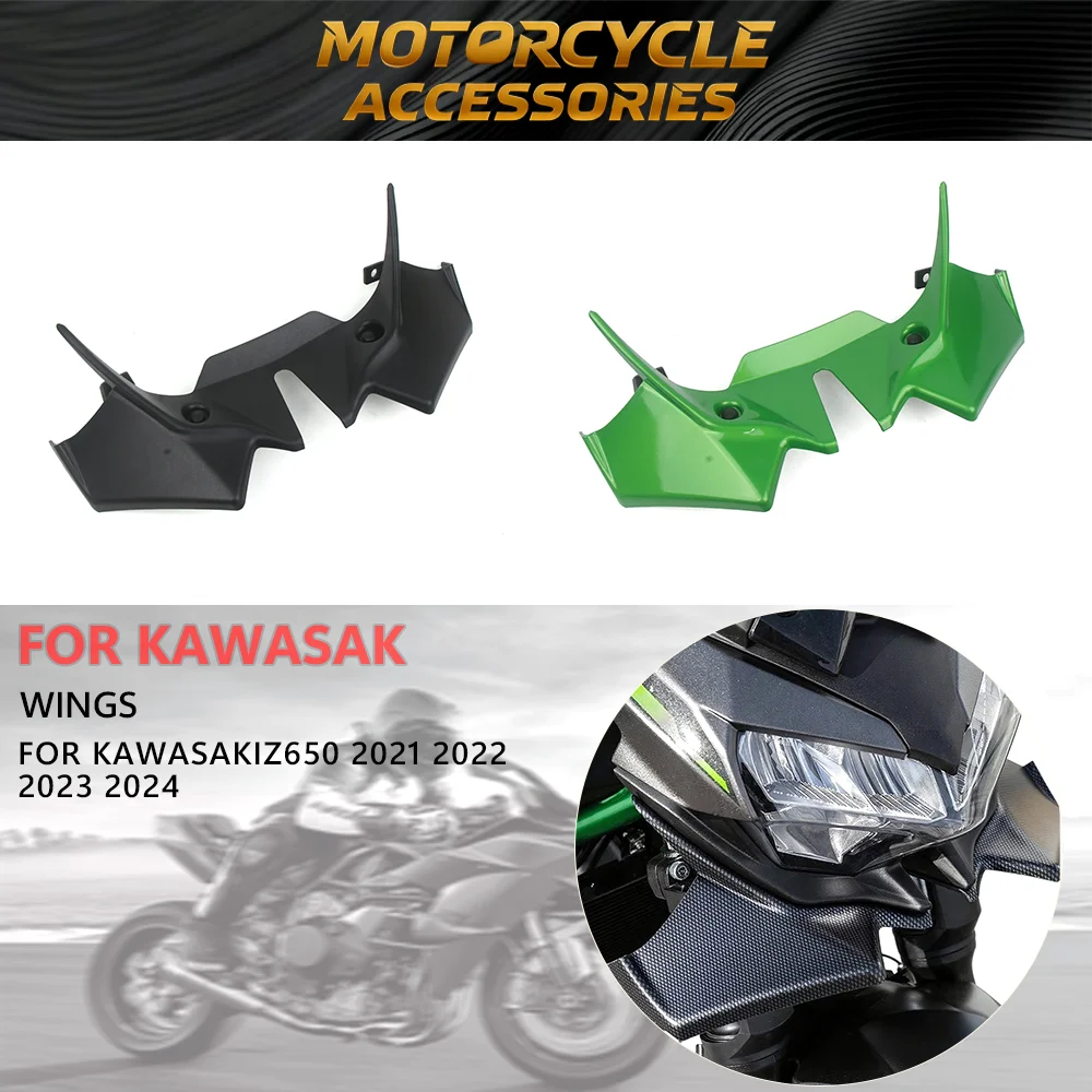 

Front Spoiler Winglet Motorcycle Ailerons for Kawasaki Z650 2021-2024 Aerodynamic Fairing Cover Z650 Wing Spoilers Accessories