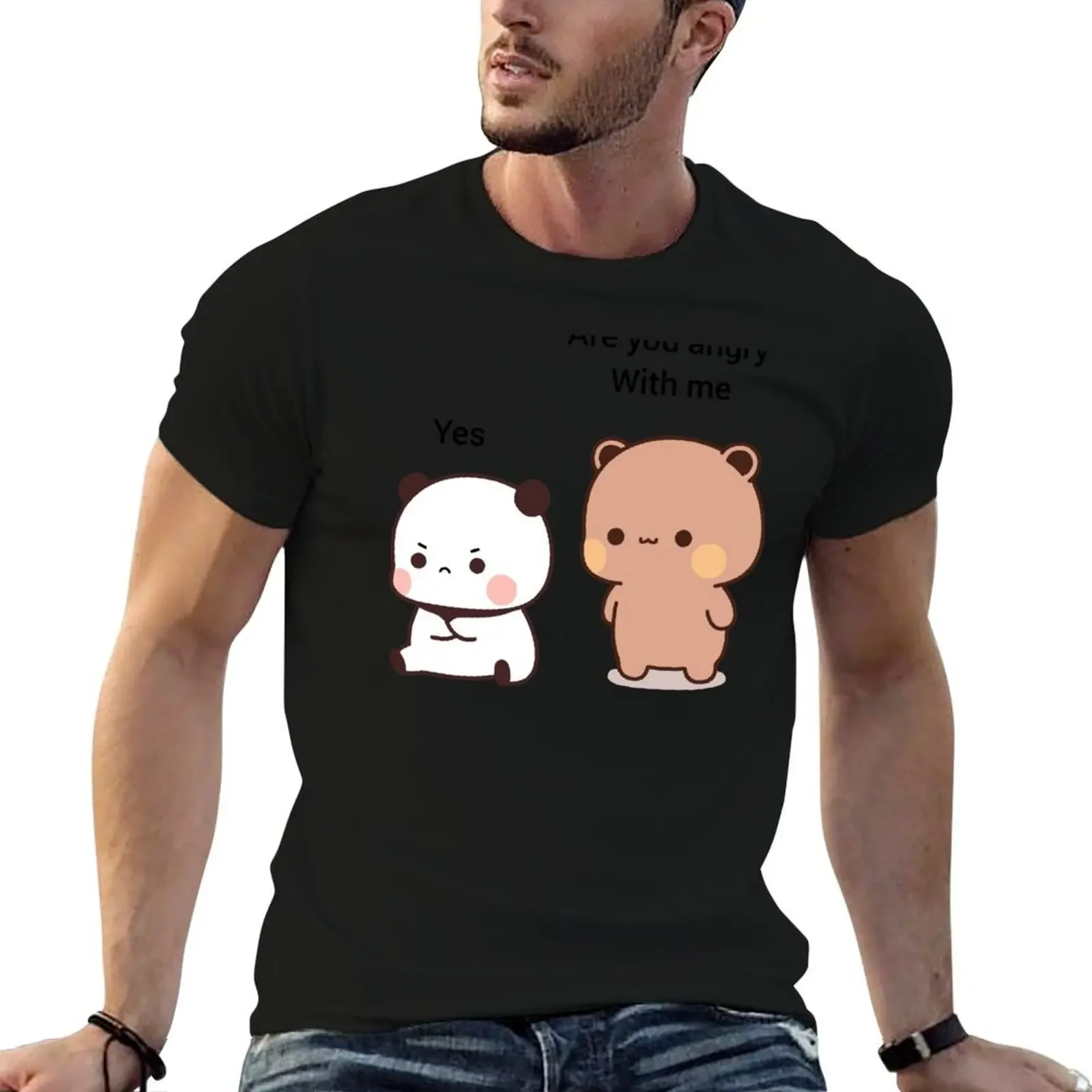 Why BuBu Panda is angry with DuDu Bear? T-Shirt anime t shirts kawaii clothes customizeds workout shirts for men