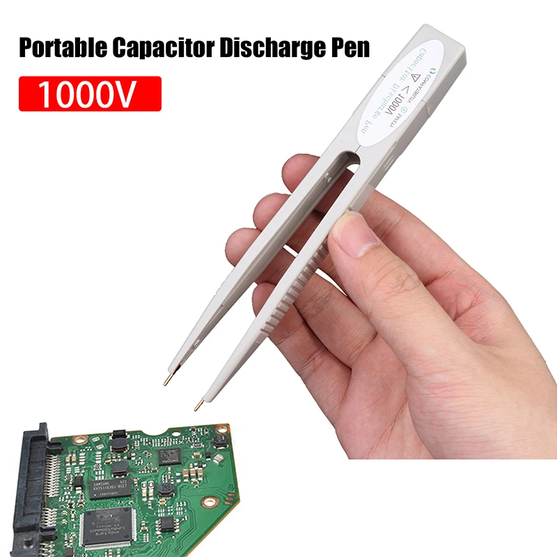 Pluma de descarga de condensador de 1000 V con indicador LED y descarga de corriente constante automática, sin polaridad, para reparación segura de HVAC/PCB