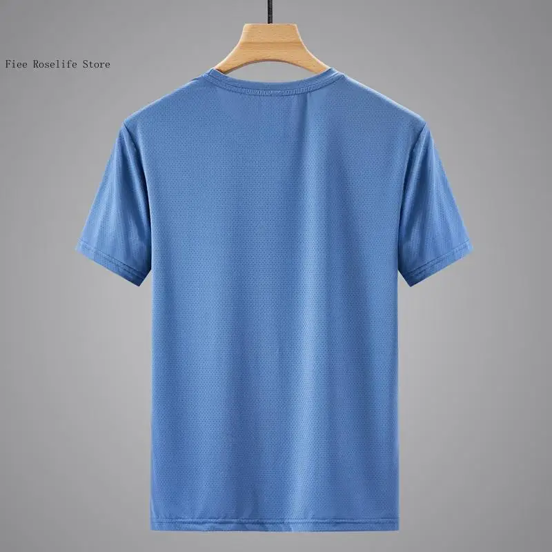 Summer and Autumn Sweatshirt Waterproof Breathable Sports Round Neck Quick Drying Thin Loose Short Sleeved Base Shirt Men