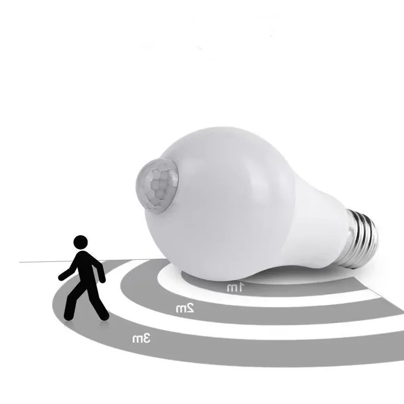 PIR محس حركة LED ضوء لمبة 220 فولت 110 فولت 12 واط 18 واط لمبة ذكية الحركة المنشط تشغيل/إيقاف أضواء المنزل مصباح مع محس حركة