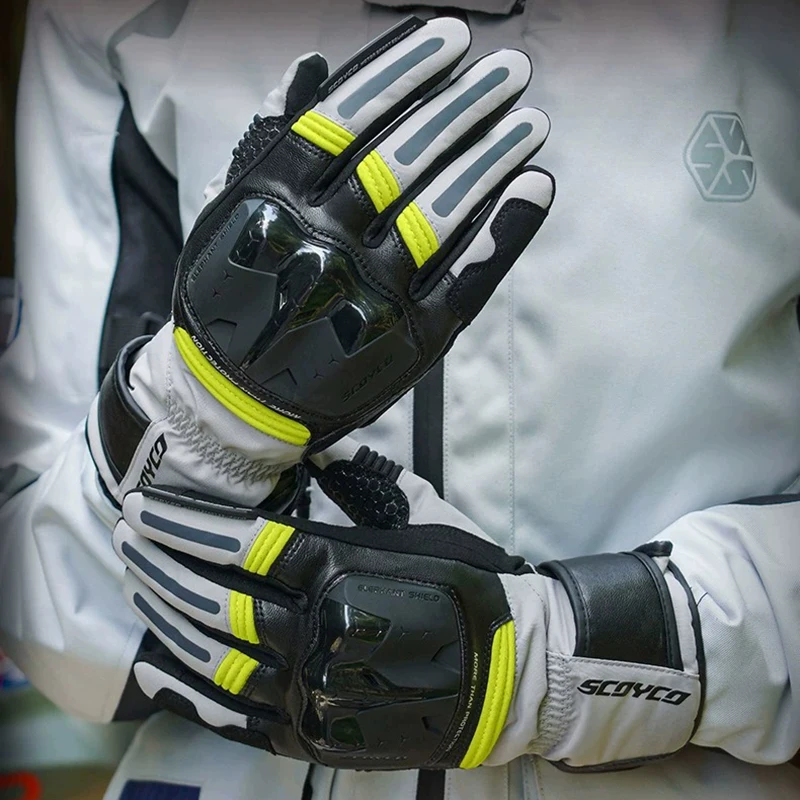 Guantes más largos para motocicleta que mantienen el calor en invierno para hombre, accesorios para motociclista y Motocross, guantes para motociclista MC158