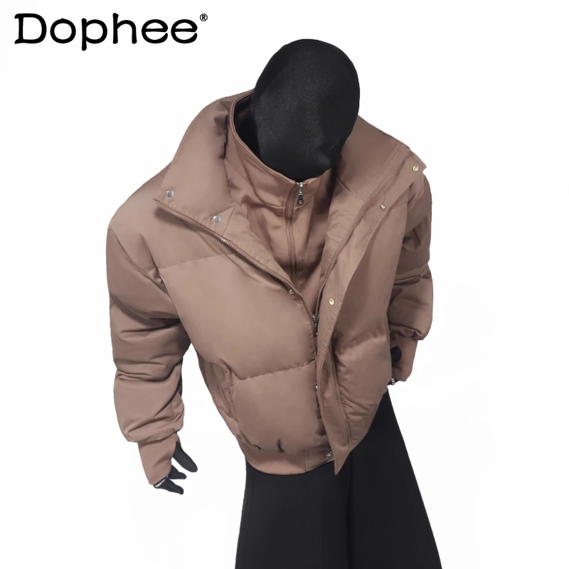 سترات باركاس بتصميم جديد لخريف 2025 مكونة من قطعتين وسيم بلون سادة وياقة ثابتة معاطف رجالية عصرية #1