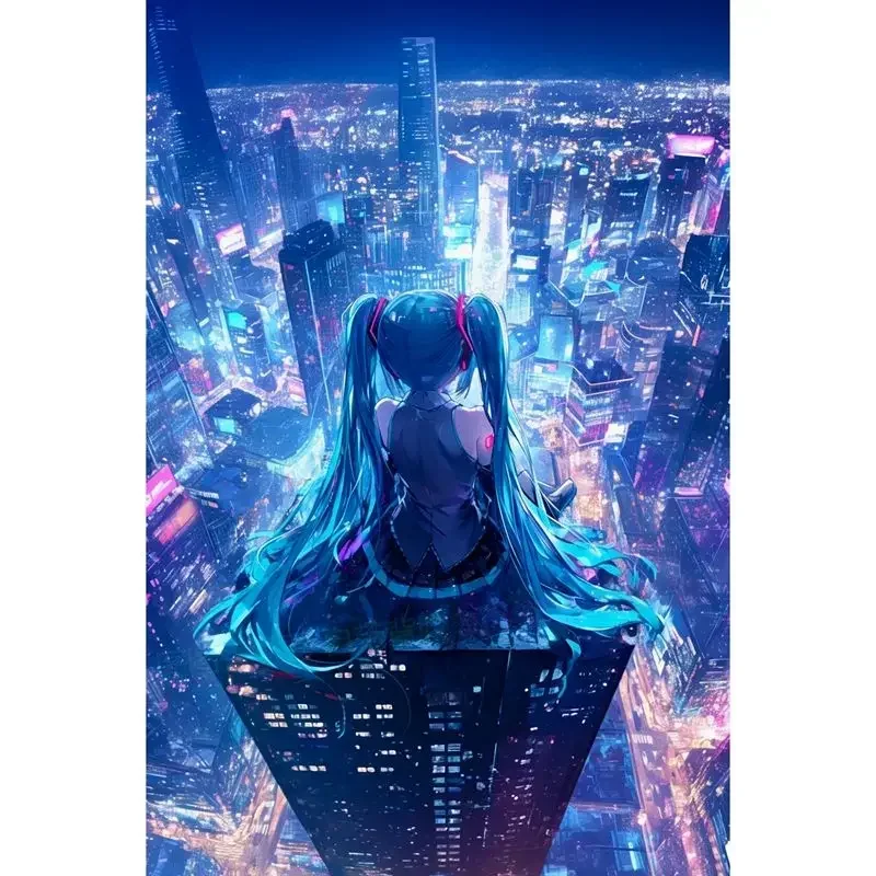 New Hatsune Miku Poster Stickers Hatsune Miku Project Diva Anime Peripheral Student Dorm Room Background Wall Stickers Decorate