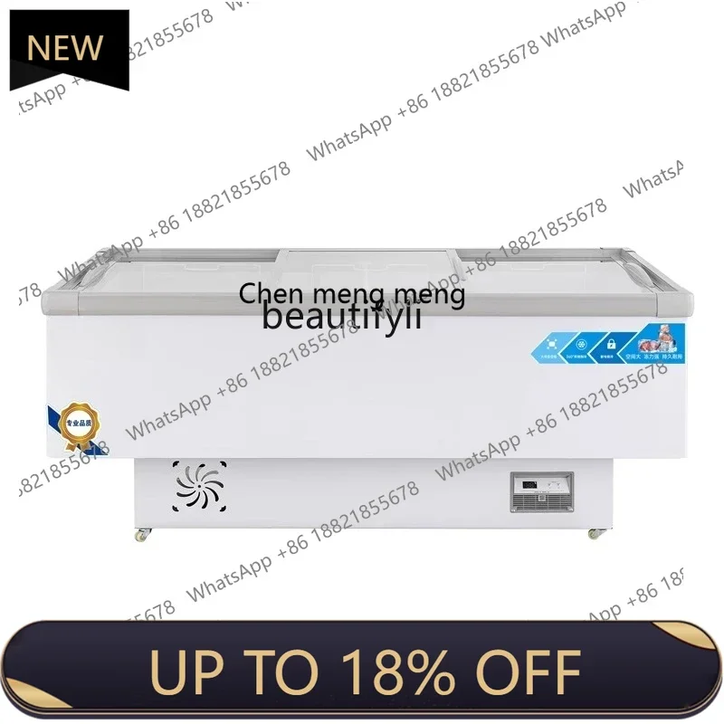 

Z189 A01 Freezer commercial large-capacity freezer refrigerator refrigerated display cabinet, transparent glass horizontal islan