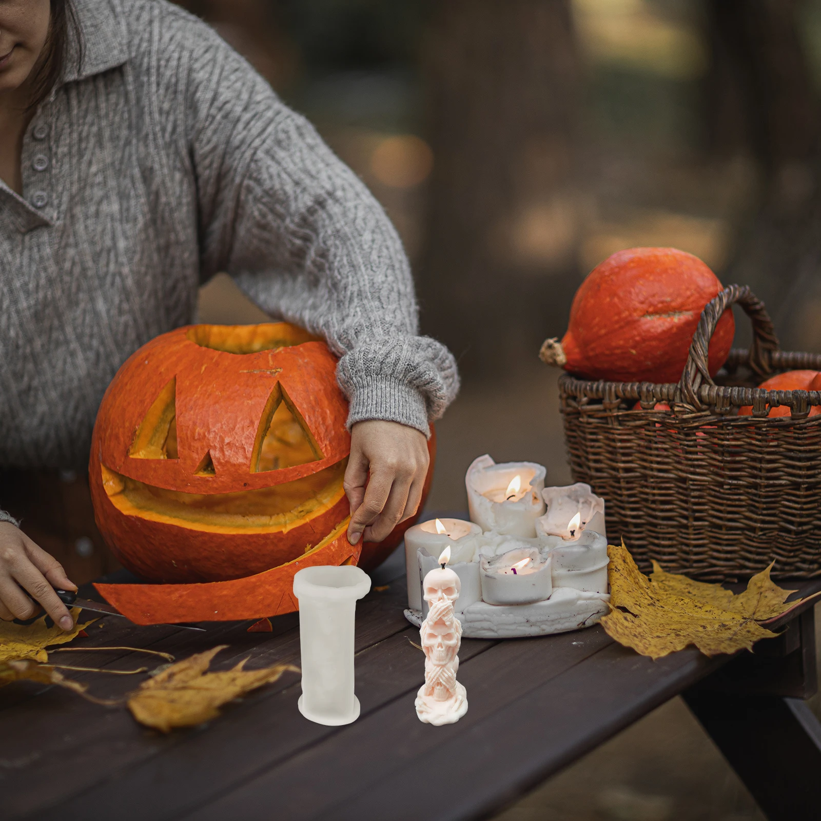 

Skull Mold 3D Silicone Flexible Non-Stick Making Tool Halloween Resin Mold Skull Decor Mould Resin Mould