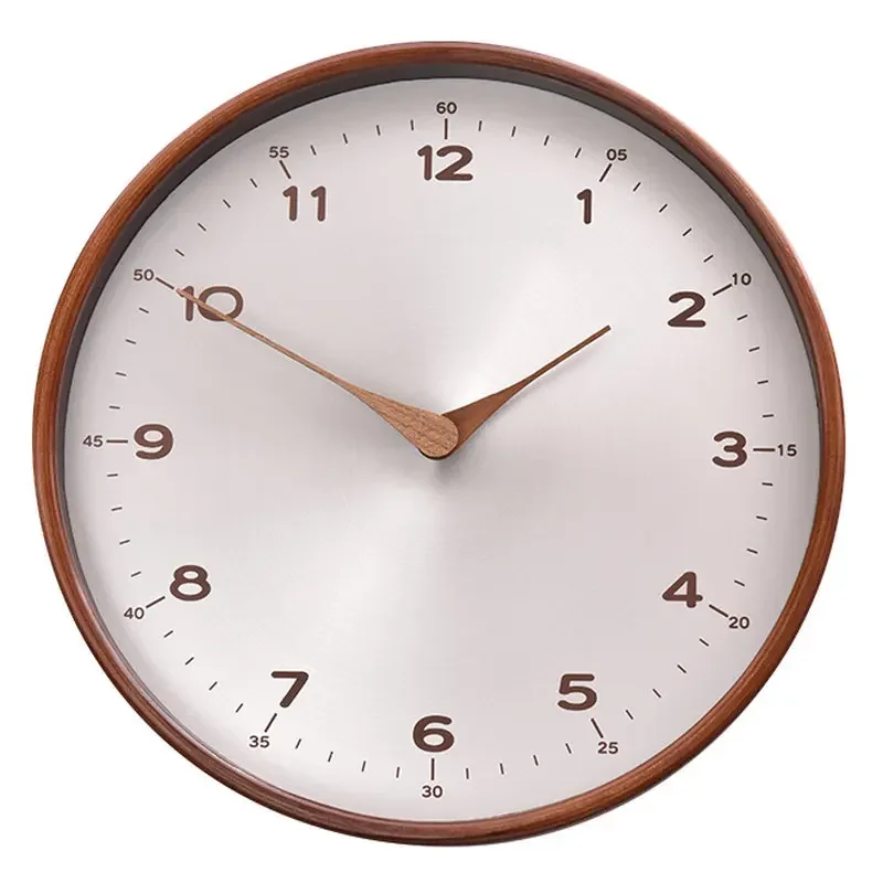 

Solid wood silent wall clock Nordic simple creative wall watch wooden modern fashion atmosphere clock