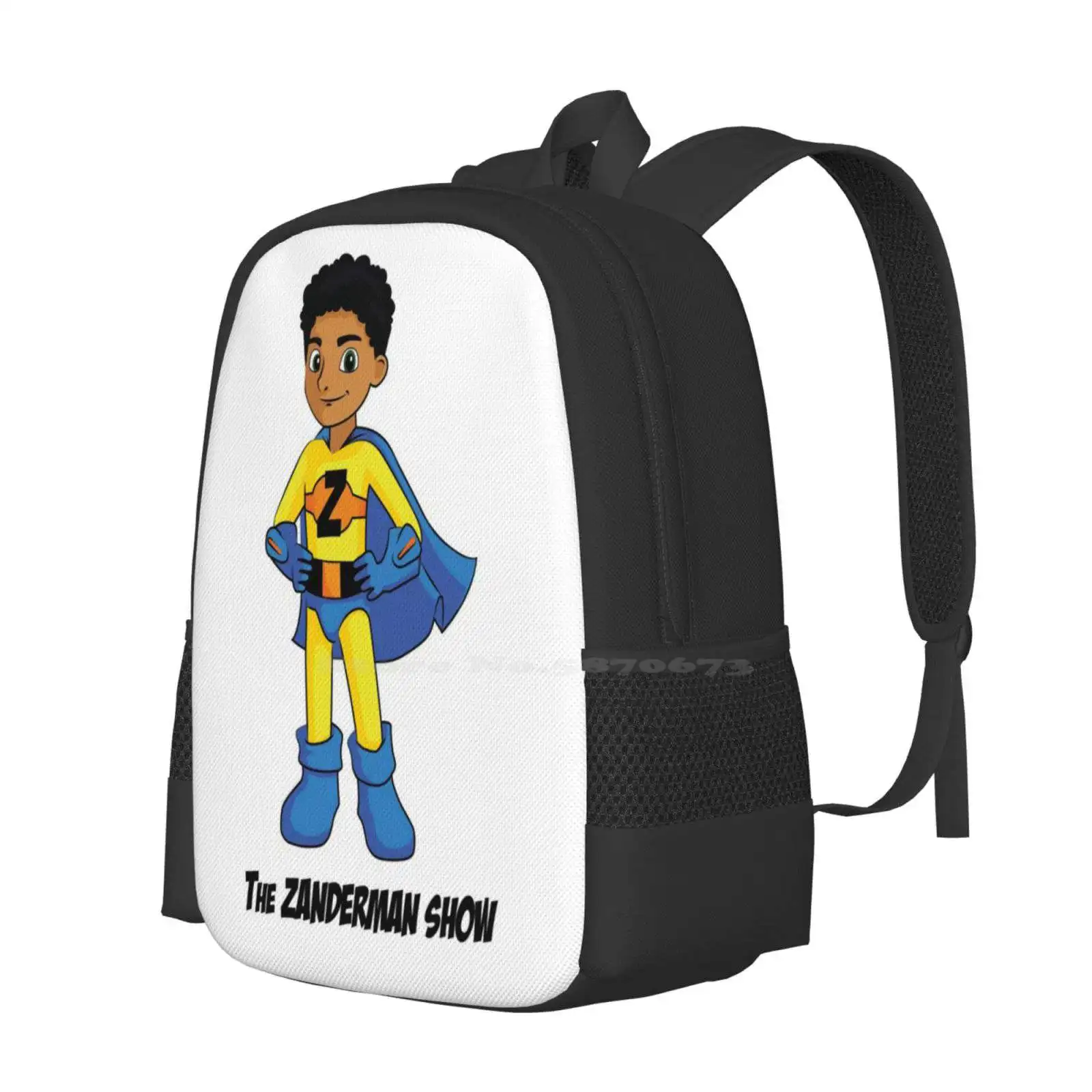 Mochila de diseño con estampado 3D The Zanderman Show Official Merchandise, bolsa para estudiantes, superhéroe para niños, Youtube