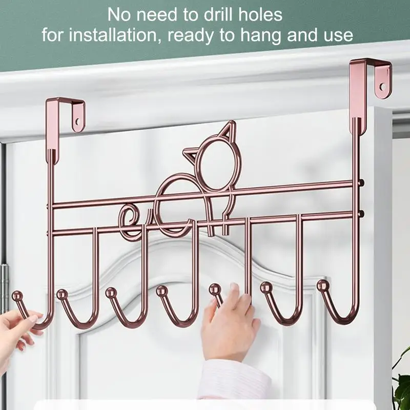 Hooks Over The Door 7 Hooks Home Bathroom Organizer Rack Clothes Coat Hat Towel Hanger Bathroom Kitchen Accessories