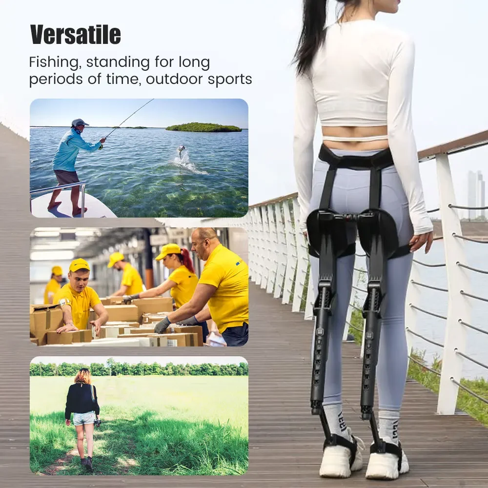 مقعد هيكل خارجي خفيف الوزن يمكن ارتداؤه، كرسي قابل للطي لصيد الأسماك في الهواء الطلق، محمول للسفر، مقعد متعدد الوظائف للبالغين