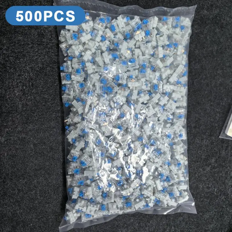 C500pcs Hot Swappable Mechanical Keyboard Switch Dust-Proof Blue Red Brown Switches For DIY Keyboard With Key Cap Puller