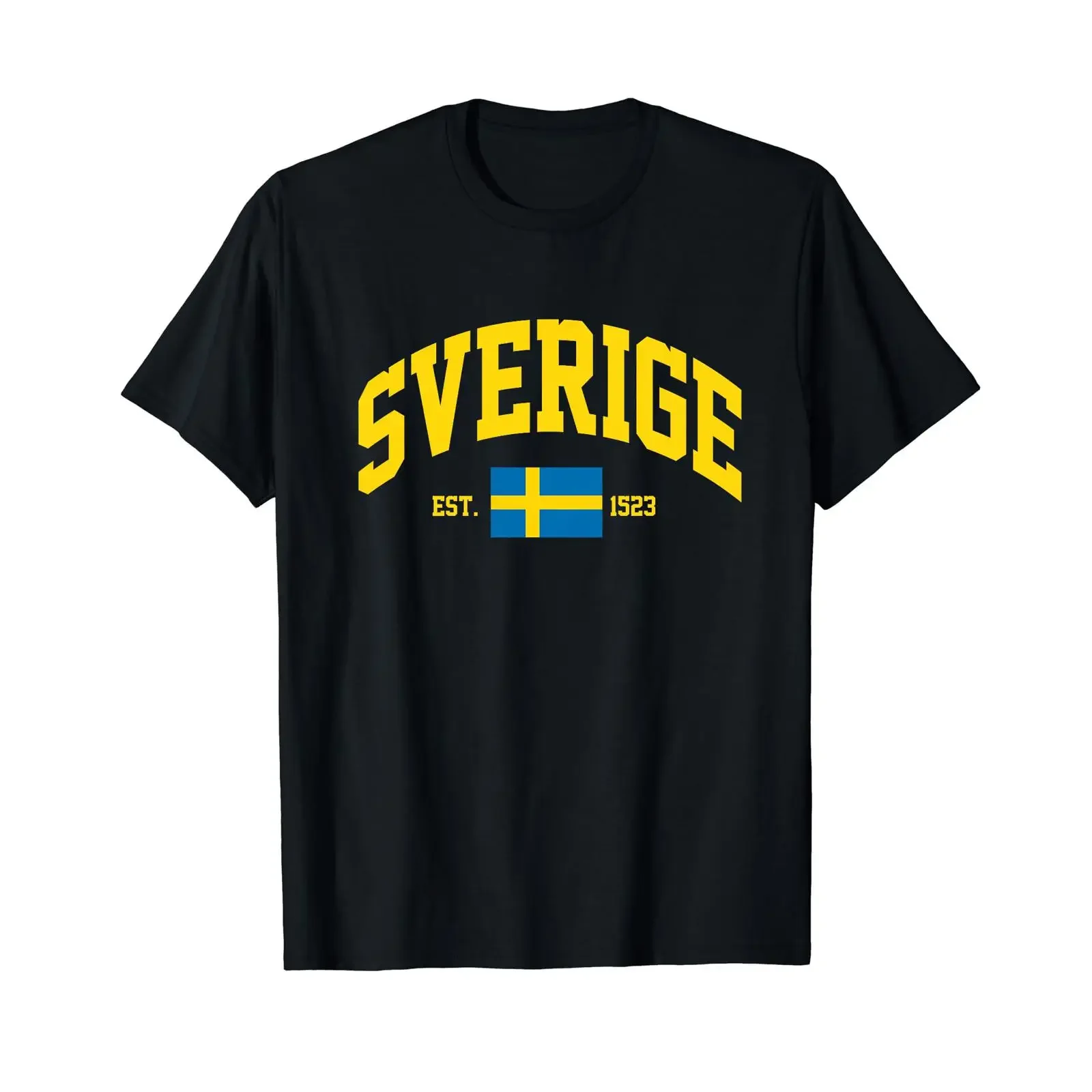 Sverige Sweden Holiday Home Swedish T Shirt black vintage Washed streetwear Stretched Slightly homme Stylish fashion Breathable
