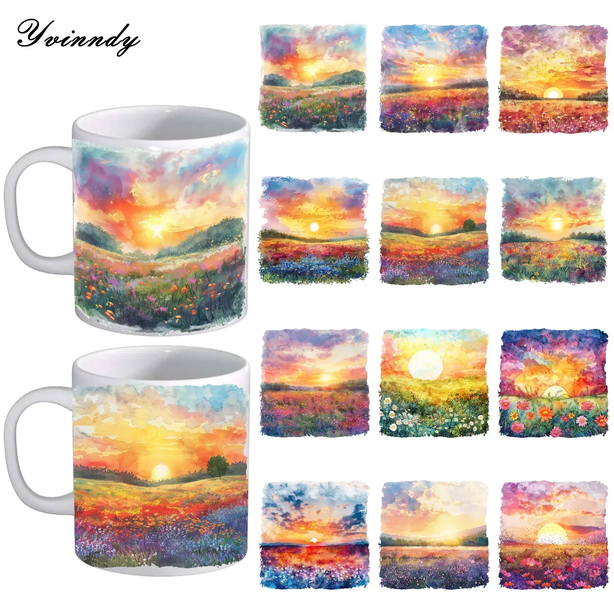 12Pcs/Set Stunning Scenery In The Tuori Forest DIY Glass Jar Packaging Stickers UV DTF High Self-Adhesive Transfer Paper