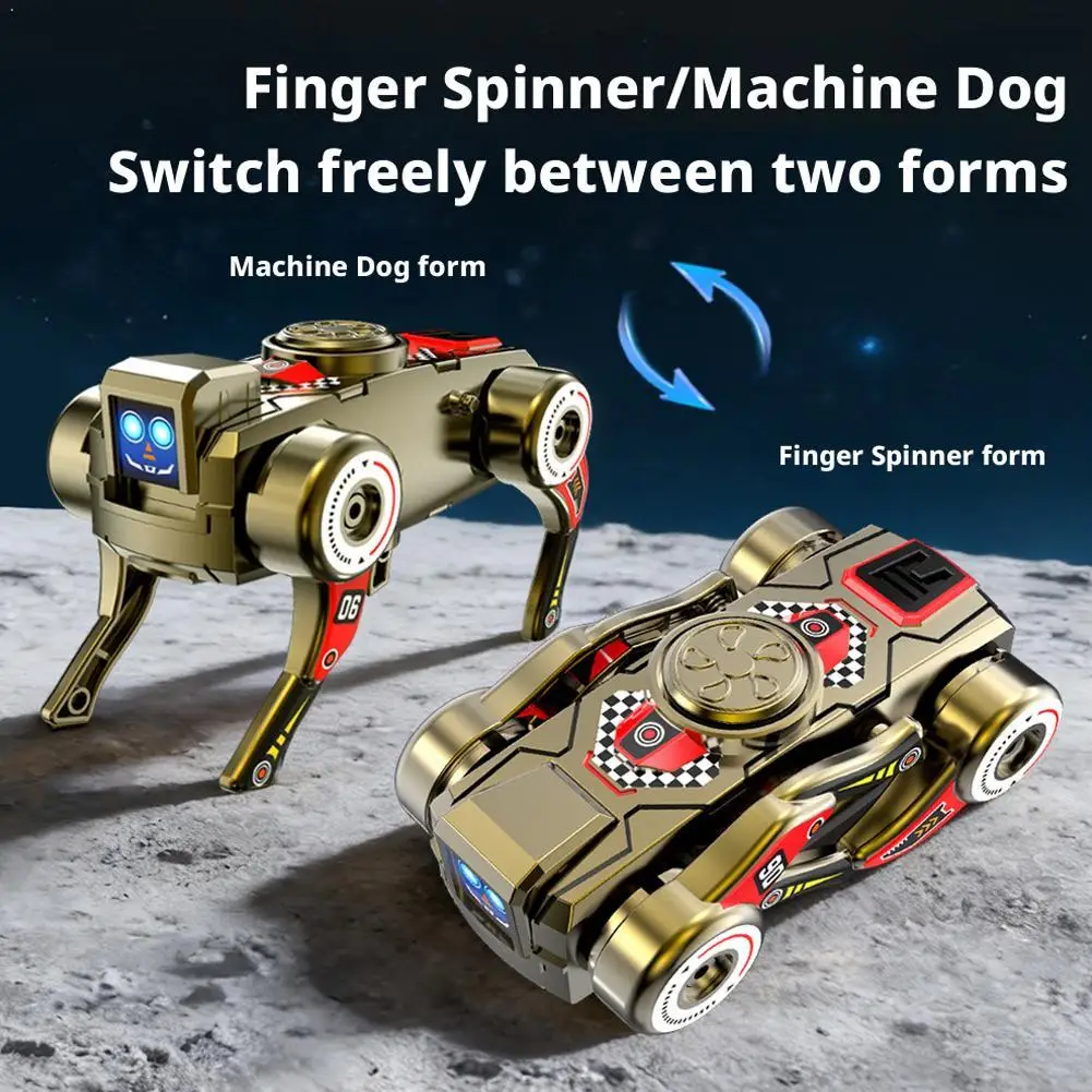 Transforming Robot Dog Fidget Spinner 360 Rotating Deformable Robot Stress Relief Toy Adult Sensory Toys Birthday Gift