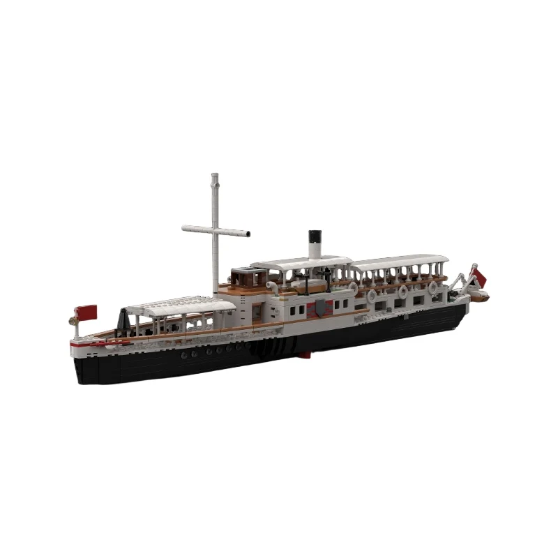 Sightseeing Passenger Ship Model MOC Building Bricks War Equipment Modular Technology Gifts Holiday Assemble Children Toys Suit