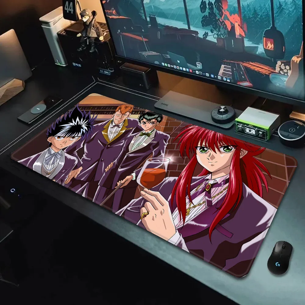 YuYu Hakusho Mousepad HD الطباعة ألعاب الكمبيوتر قفل الحافة عدم الانزلاق ماوس الوسادة XXL90x40cm لوحة المفاتيح الكمبيوتر وسادة مكتب