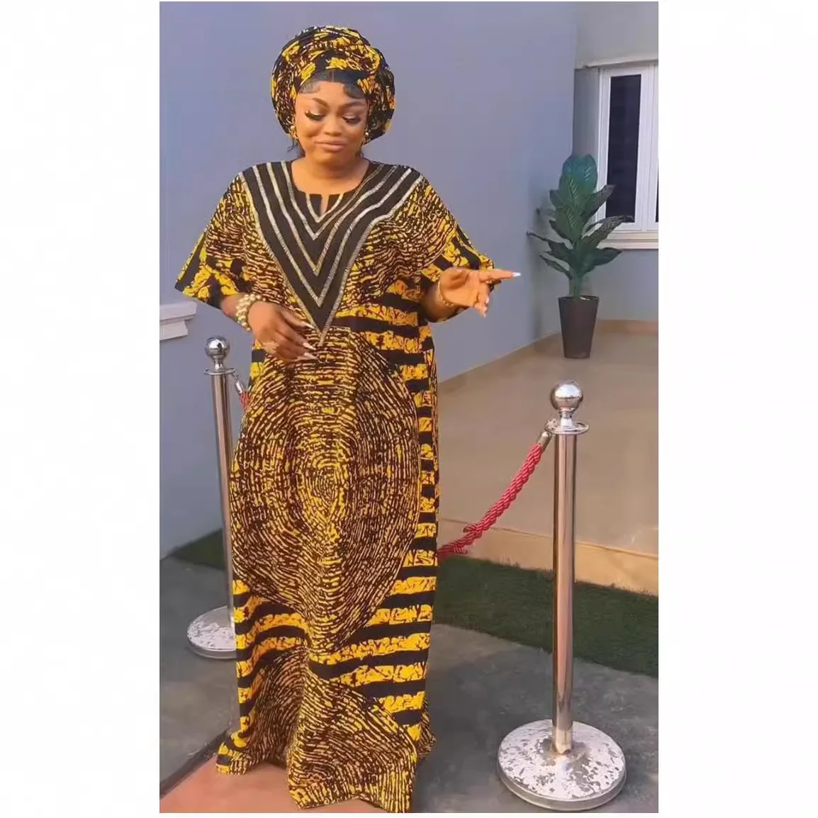 

African Women Traditional Outfit 3XL 4XL Plus Size Long Dress Ankara Dashiki Print Boubou Africa Clothes Party Evening Gown 2024