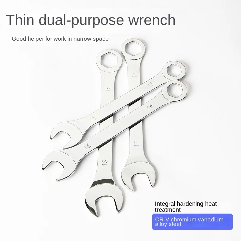 1Pc Dunne Combinatie Sleutel Open Einde En Ring Sleutel Voor Auto Reparatie Handgereedschap En Huishoudelijke Mini Sleutel
