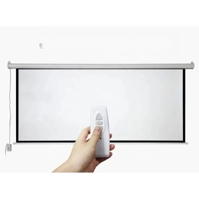 

ultra high definition ready 150 inch electric projector screen tubular motor, home theater pull-down electric projection screen