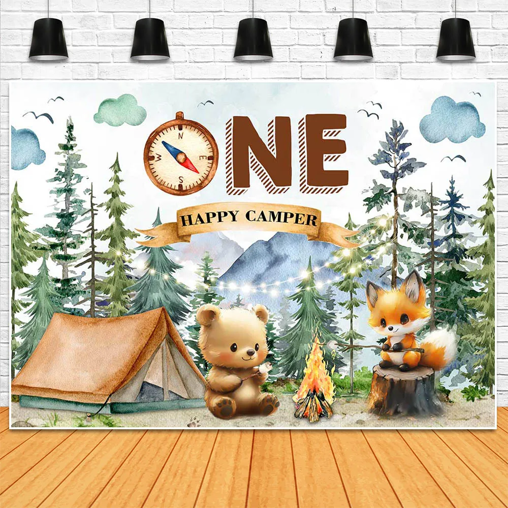 Mocsicka-خلفية عيد ميلاد الطفل الأول ، العربة السعيدة ، حيوانات الغابة ، ديكور حفلة عيد الميلاد ، خلفية الصورة ، إكسسوارات اللافتات ، صبي المغامرة