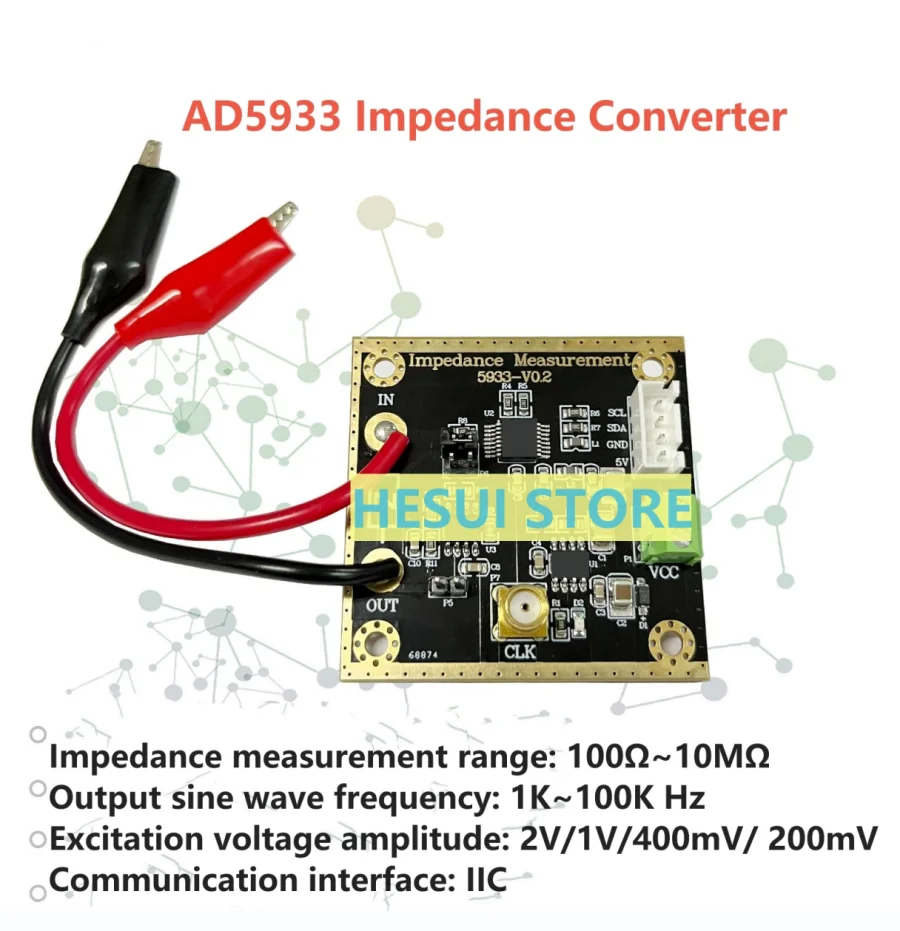 AD5933 module Impedance converter module Network analyzer module 1M sampling rate 12bit resolution Resistance measuring module