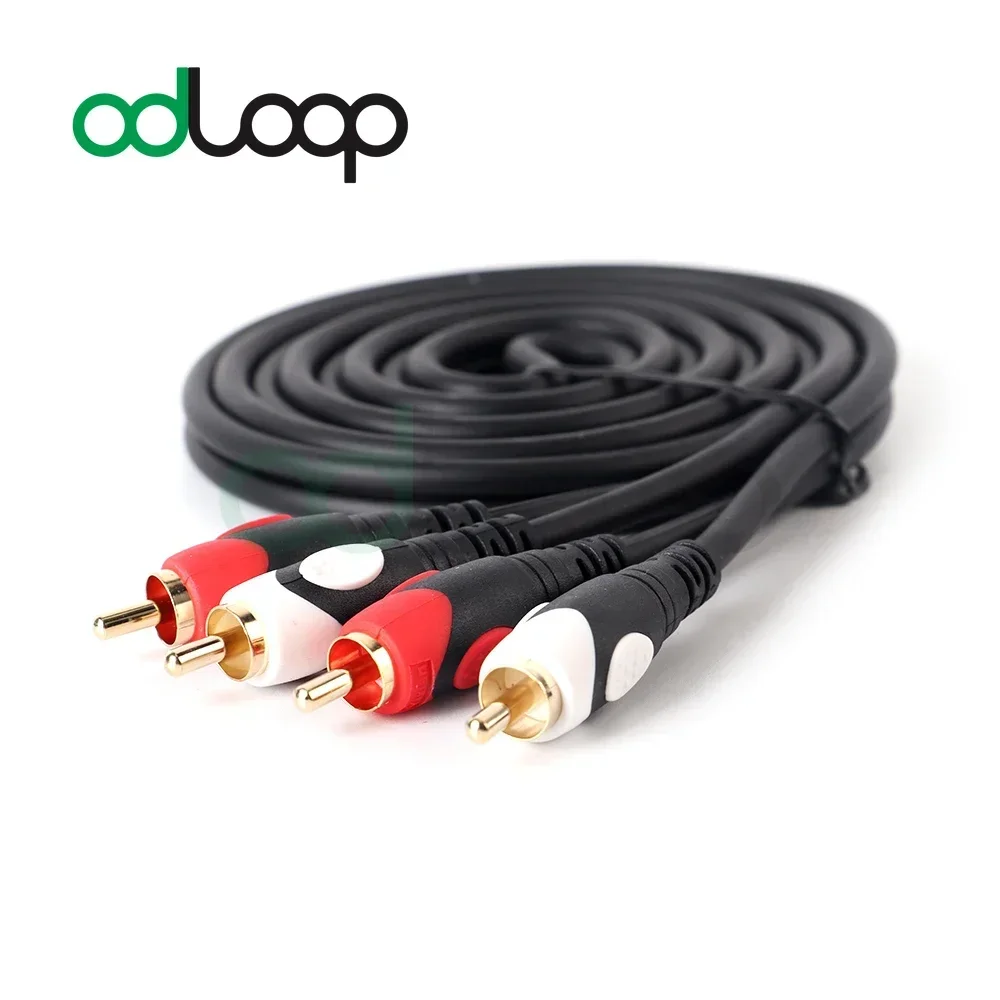 ODLOOP RCA-кабель 2RCA на 2 RCA аудиокабеля «папа-папа» Позолоченный аудиокабель RCA для DVD TV Усилитель CD Soundbox