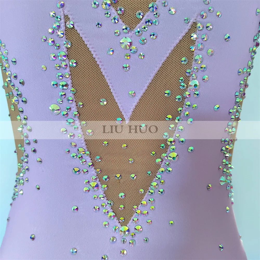 LIUHUO Personalizza Collant da nuoto sincronizzato Prestazioni per ragazze Body ritmico per bambini Bambini Adolescenti Competizione Teamwear Rosa