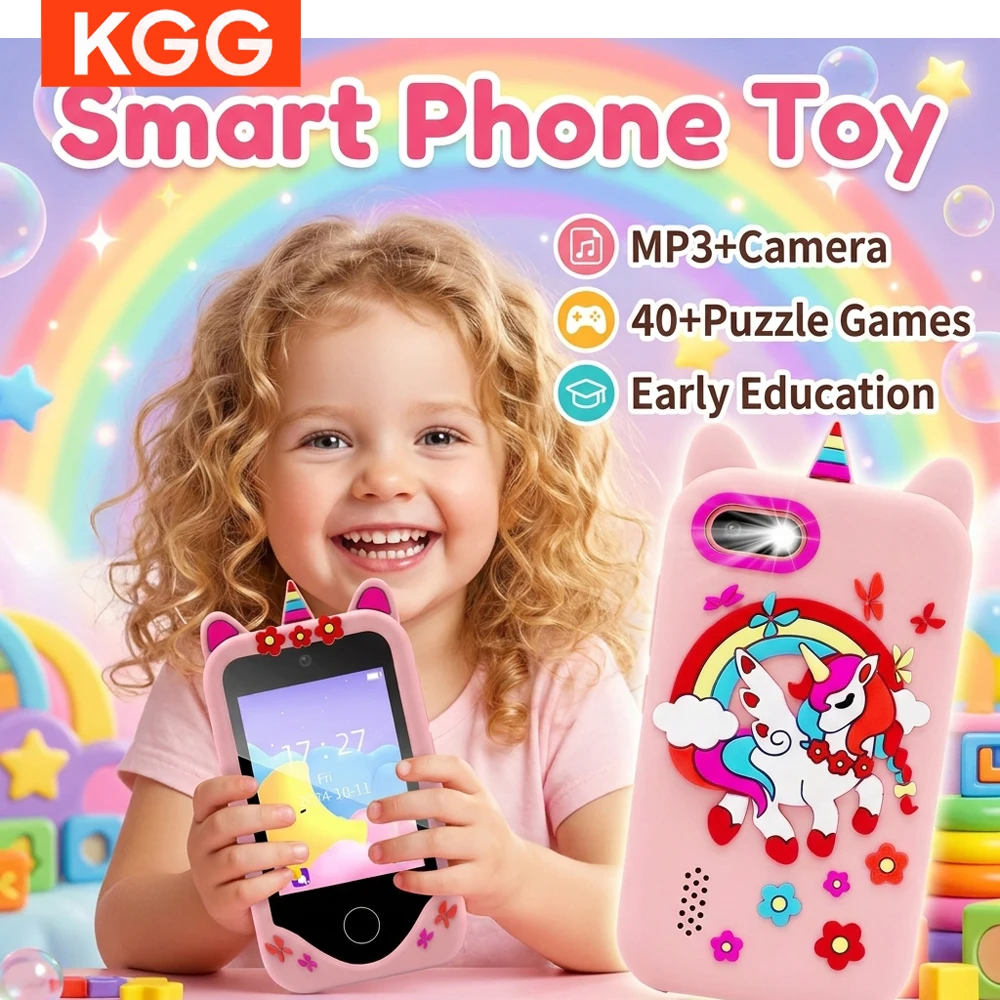 

Smart Phone Toys Learning Phone Kids 2.8" Touch screen Dual Camera ABC/Habit Tracker Educational Games Perfect Gift For Boy Girl