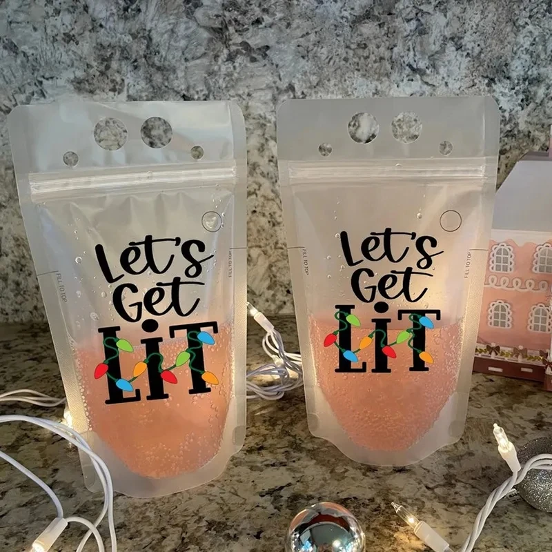 

5 шт., кармашки для напитков с надписью «Let's Get Lit»