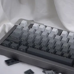 125-key Gray gradient side engraved PBT DYE-Sublimation cherry profile mechanical keyboard keycap for 61/64/68/75/84/87/96/98