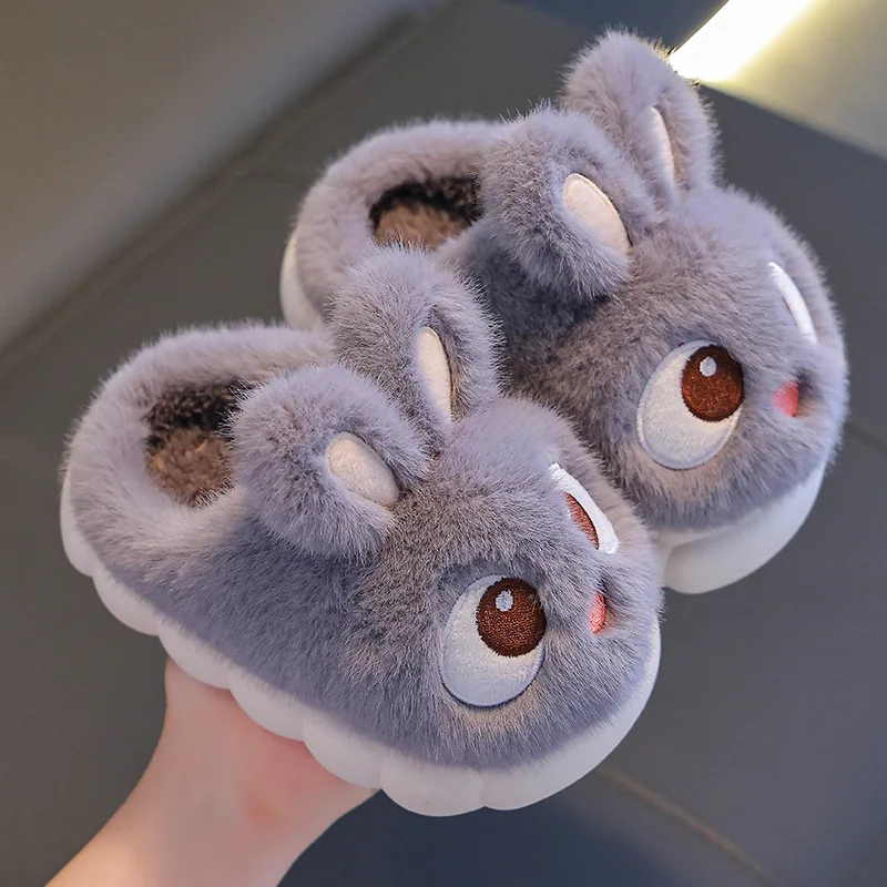 Kids Baby Girl Boy Winter Slippers Cute Bunny Warm Slippers Non Slip House Shoes for Children Indoor Outdoor Flats Shoes