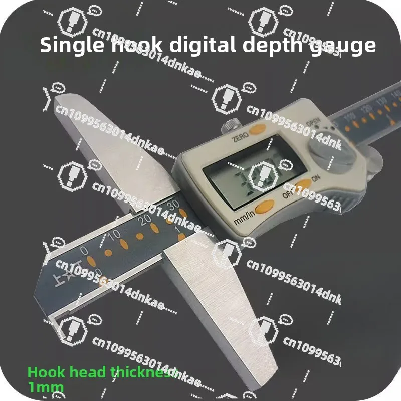 Shanggong Digital Display Depth Ruler, Single Hook Depth Caliper, Single Groove Head with Hook Electronic Digital Display