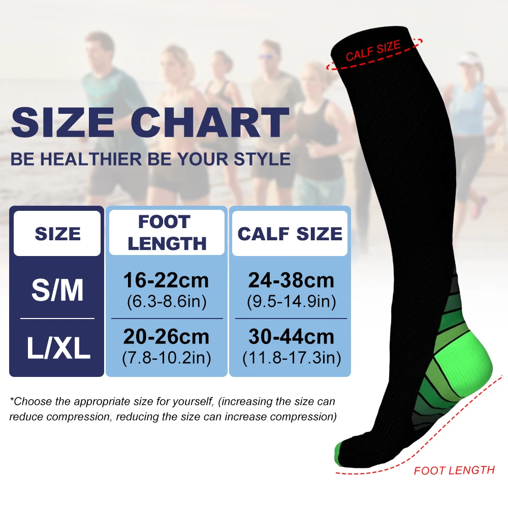 1Pair Calf/Shin Compression Socks (20-30mmHg) for Men Women –Neuro Socks Compression Socks for Better Blood Flow,Swelling,Sports image 5
