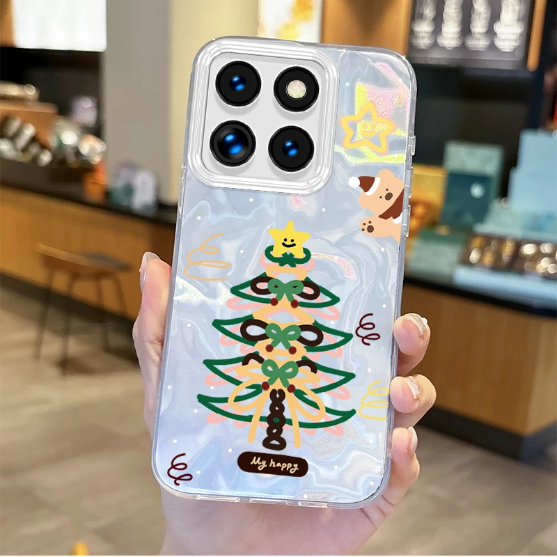 Hot Kerst Patroon Telefoon Case Voor Xiaomi Poco X6 X3 F6 M6 M4 Pro C61 13T 14T 11 Lite Gift Veer Garen Schokbestendig Matte Cover