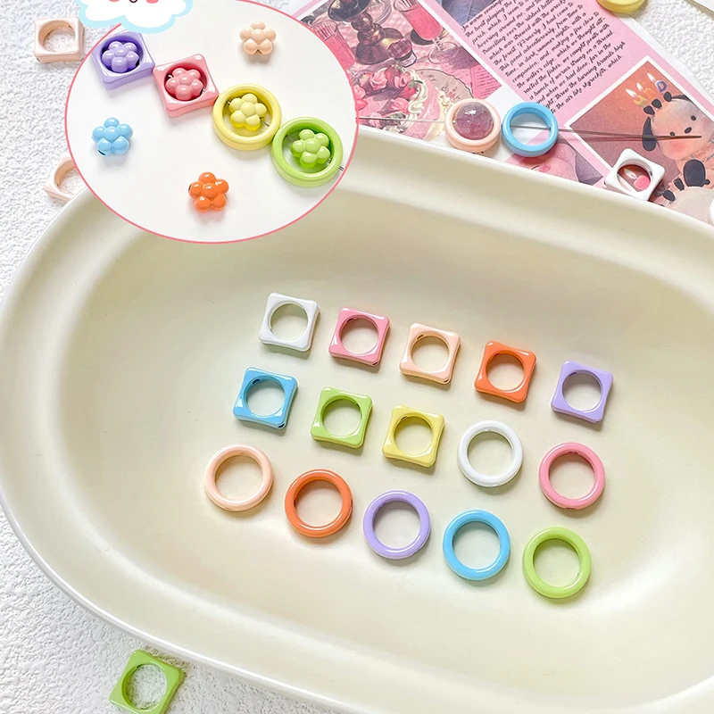 10pcs Mini Small Flower Square Frame Color Divider Bead Diy Handmade Bracelet Necklace Diy Accessory Material