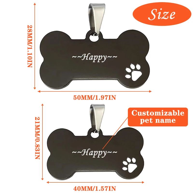 Personalized Pet Dog Tags Shiny Steel Free Engraving Kitten Puppy Anti-lost Collars Tag for Dog Cat Nameplate Pet Accessoires