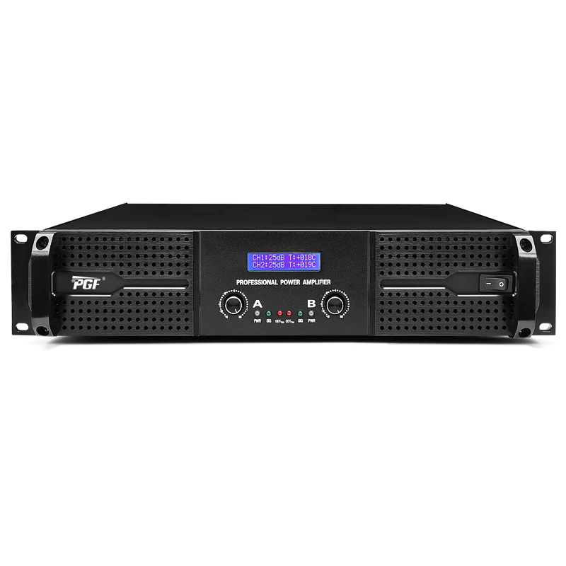 Amplificateur de puissance professionnel à 2 canaux LCD, 2U, 2x650W, KTV domestique, réunion Pro, système audio, amplificateur de classe H, vente en gros