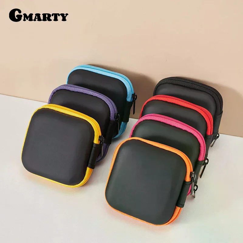 Portable Shockproof Headphone Case Earphone Bag Headset Storage Bag Hard Shell Earphone Accessories Memory Card USB Cable